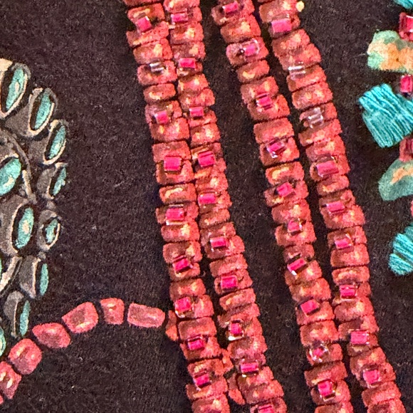 Double D Ranch Black Tee with Beaded and Embroidered embellishments. EUC - Picture 5 of 10